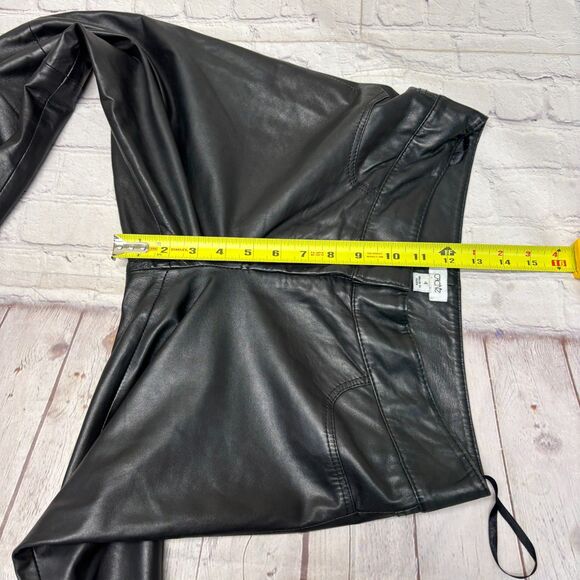Vintage Cache Women 100% Leather Pants Size 4 Straight Leg Y2K 90s C042 -15 - Picture 5 of 16